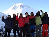 
Cook Pemba Rinjii, Porter, Guide Gyan Tamang, Jerome Ryan, Cooks Helper Pasang, Porter, Climbing Sherpa Lal Singh Tamang On French Pass 5377m With Dhaulagiri Behind
